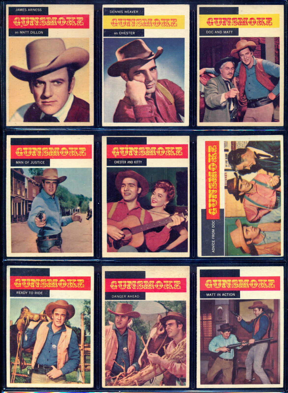 1958 TOPPS TV Westerns Gunsmoke Complete SET  71/71 J arness Steve McQueen EX-NM