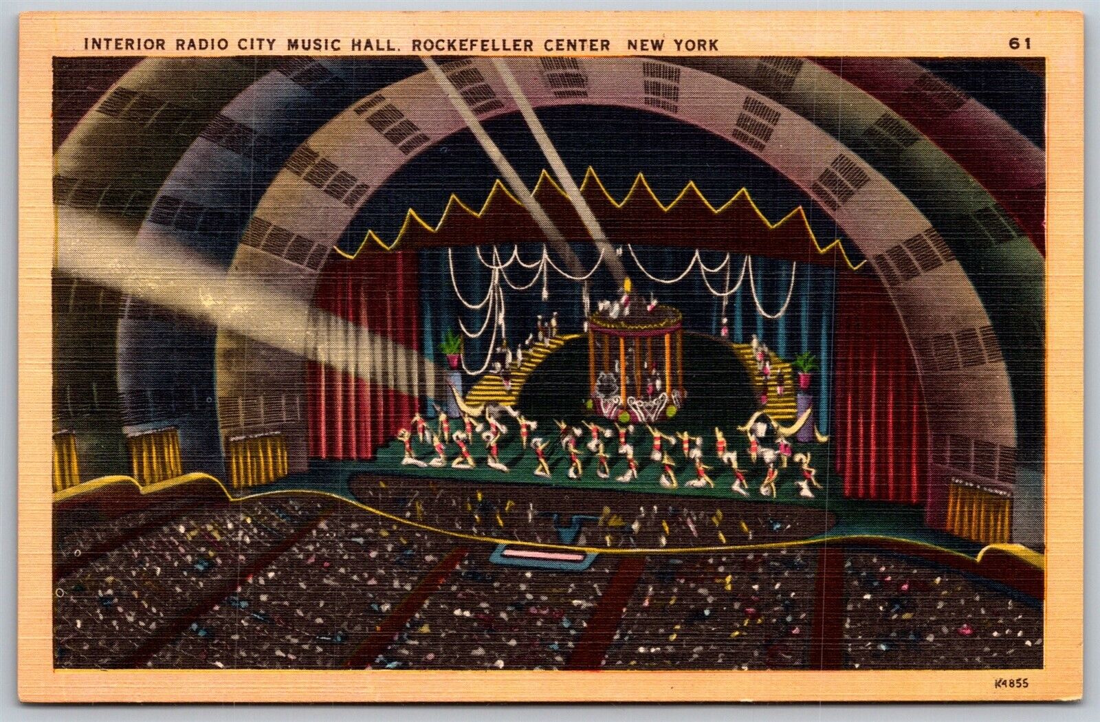 Vtg New York City NY Radio City Music Hall Rockefeller Center Postcard