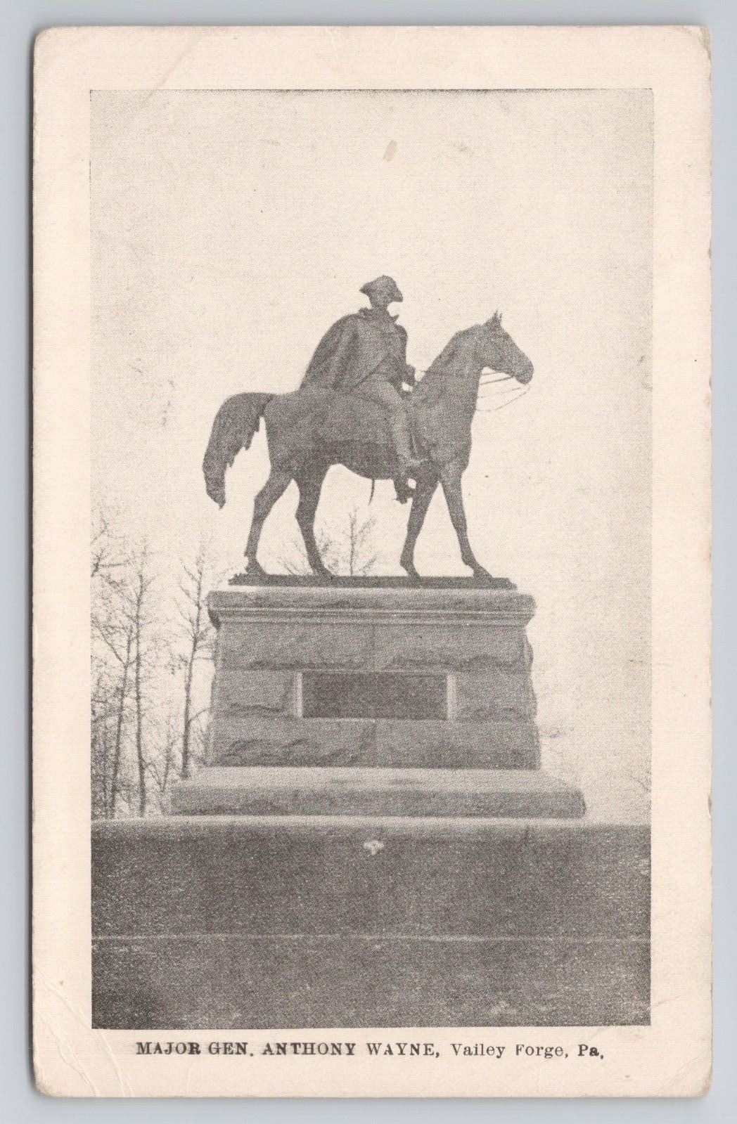 Major General Anthony Wayne Monument Valley Forge Pennsylvania c1910 Postcard