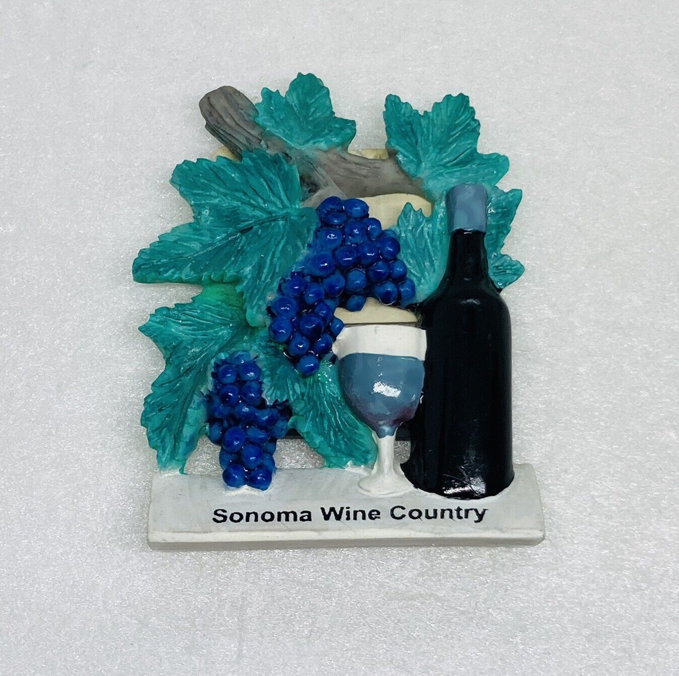 Vintage Sonoma Wine Country Ceramic Fridge Magnet Grapes Glass Bikes Art Decor 3