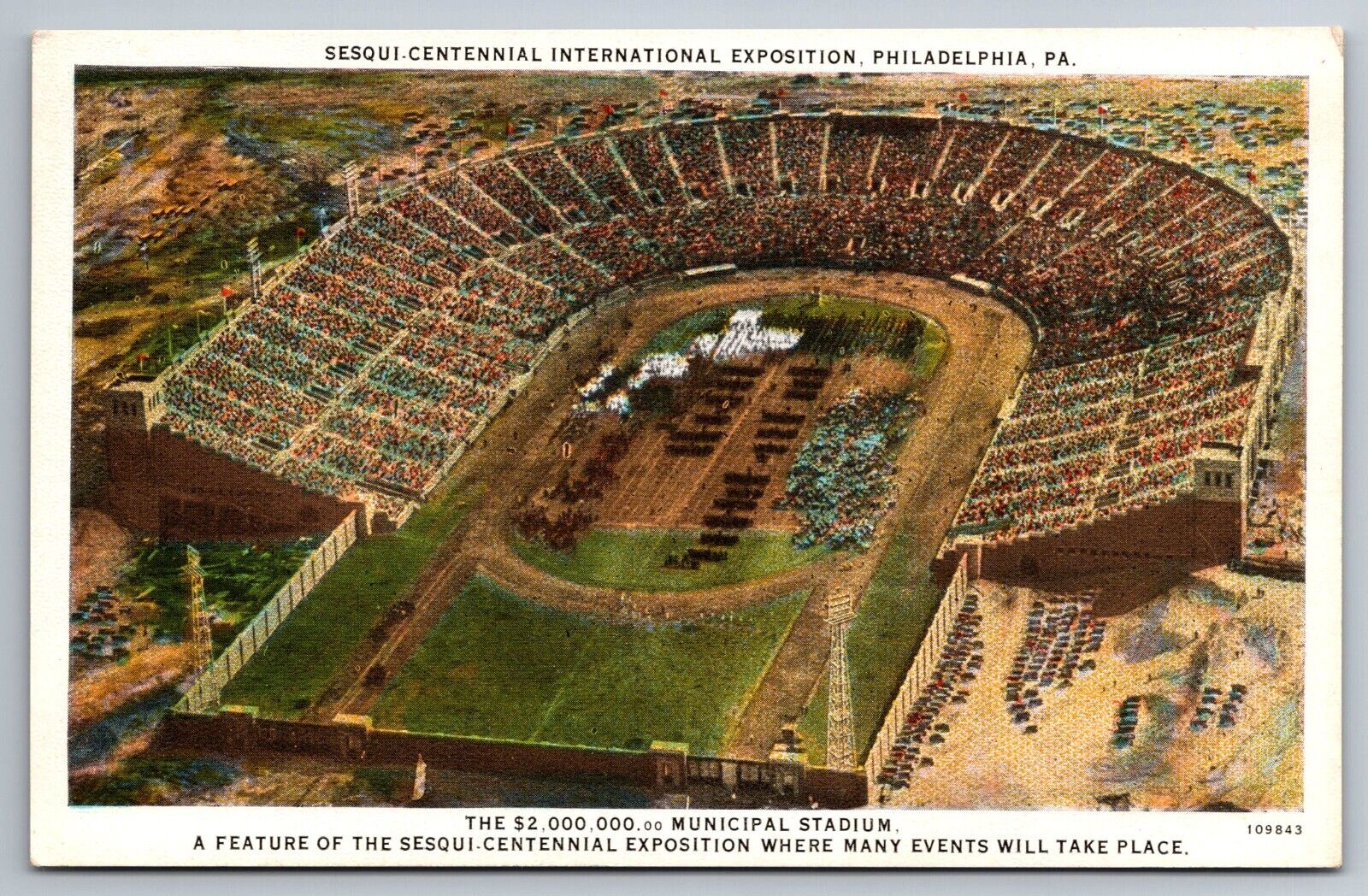 Sesqui Centennial Exposition Stadium Philadelphia PA 1926 Aerial Postcard N539