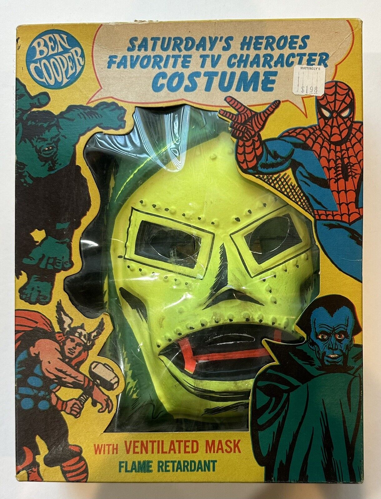 Vintage 1967 Ben Cooper DOCTOR DOOM Halloween Costume w/box Rare MARVELMANIA