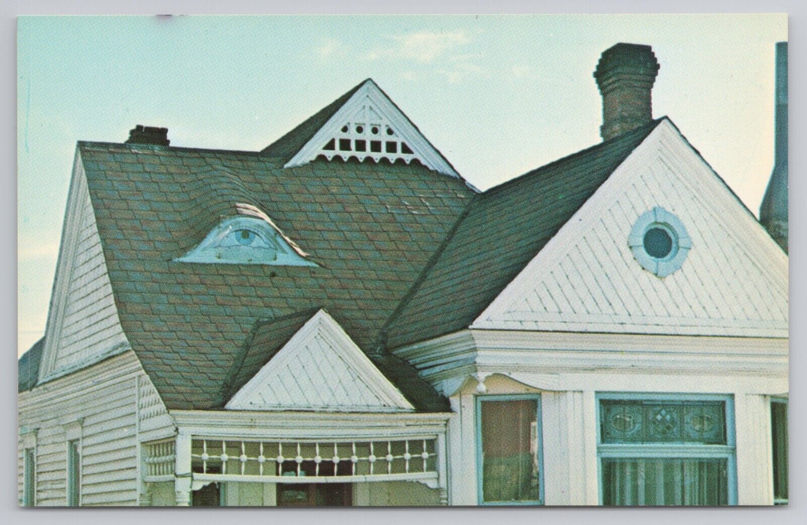 The House With The Eye Leadville Colorado Unique Roof Design Vintage Postcard