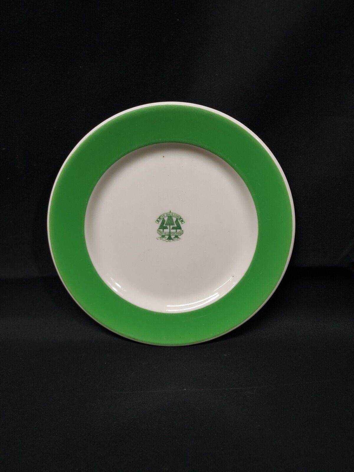 Old BALSAMS GRAND HOTEL Dixville Notch New Hampshire Green Rim Dining Room Plate