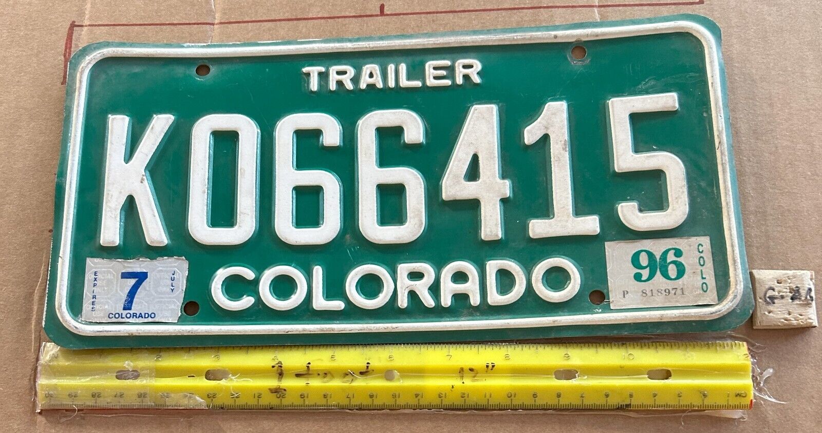 *License Plate, Colorado, Trailer, K 066415