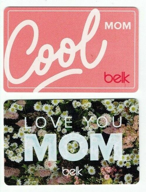 Belk Gift Card - LOT of 2 - Cool Mom & Love You, Mom -Department Store -No Value
