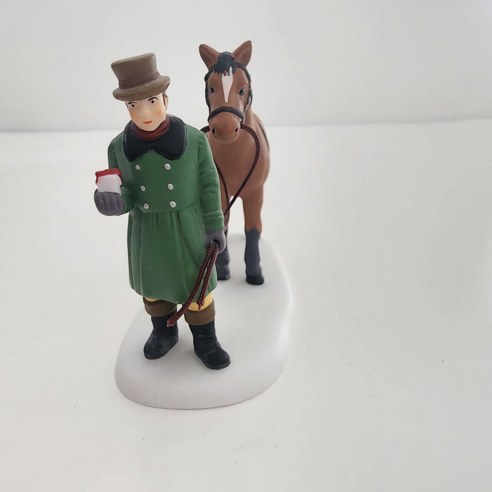 Department 56 Horse and man with gift Christmas Village