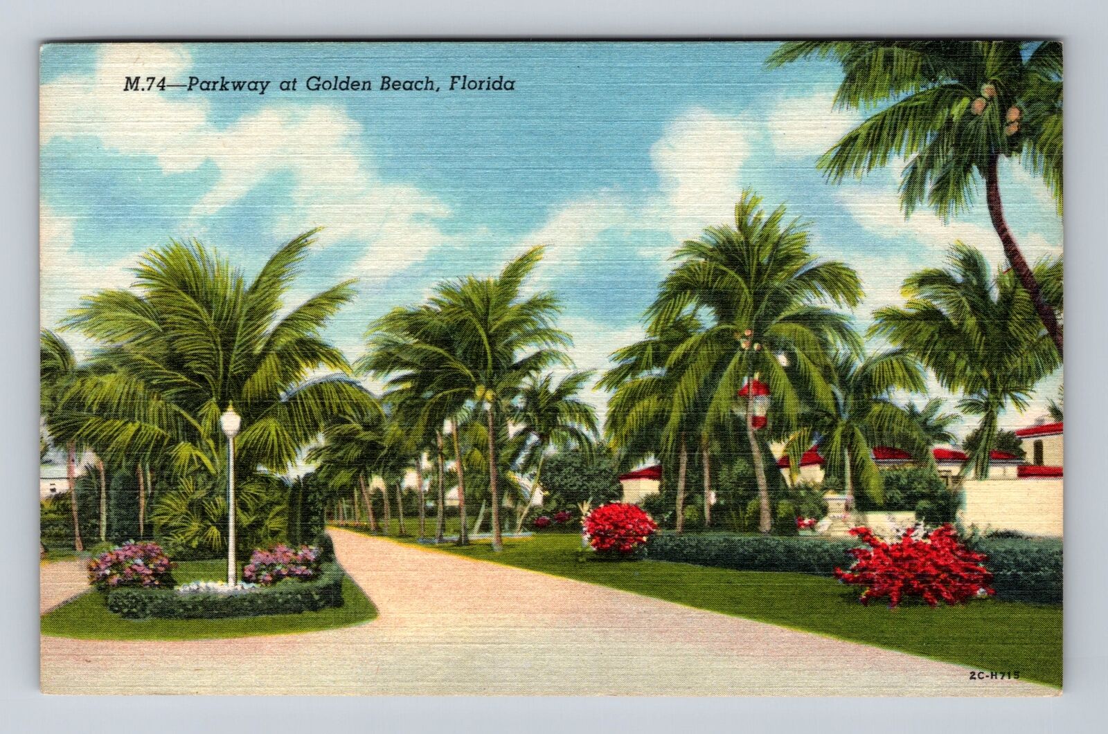 Golden Beach FL-Florida, Scenic Parkway at Golden Beach, Vintage Postcard