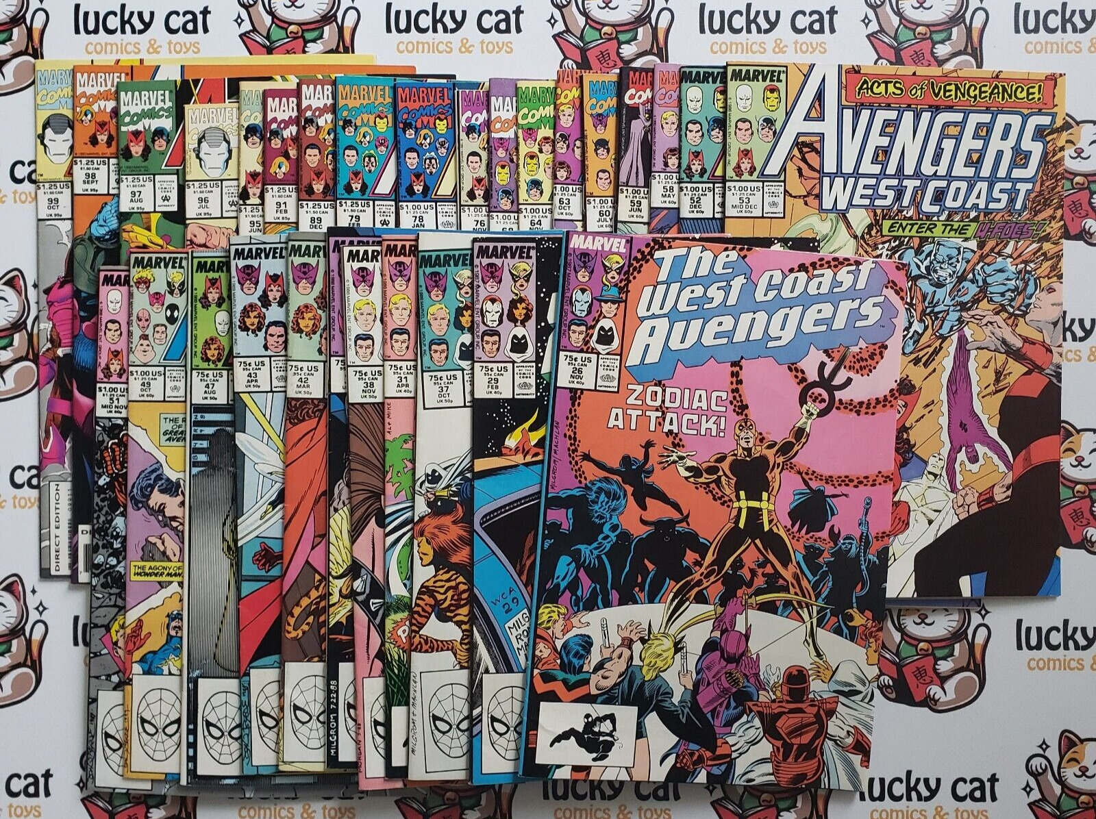 AVENGERS WEST COAST #26-99 LOT of 30 Issues Iron Man War Machine Vision