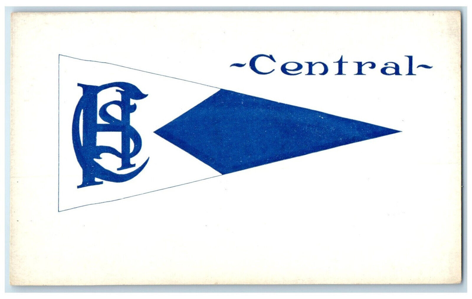 c1905 Central High School Logo Kansas City Missouri MO Posted Antique Postcard