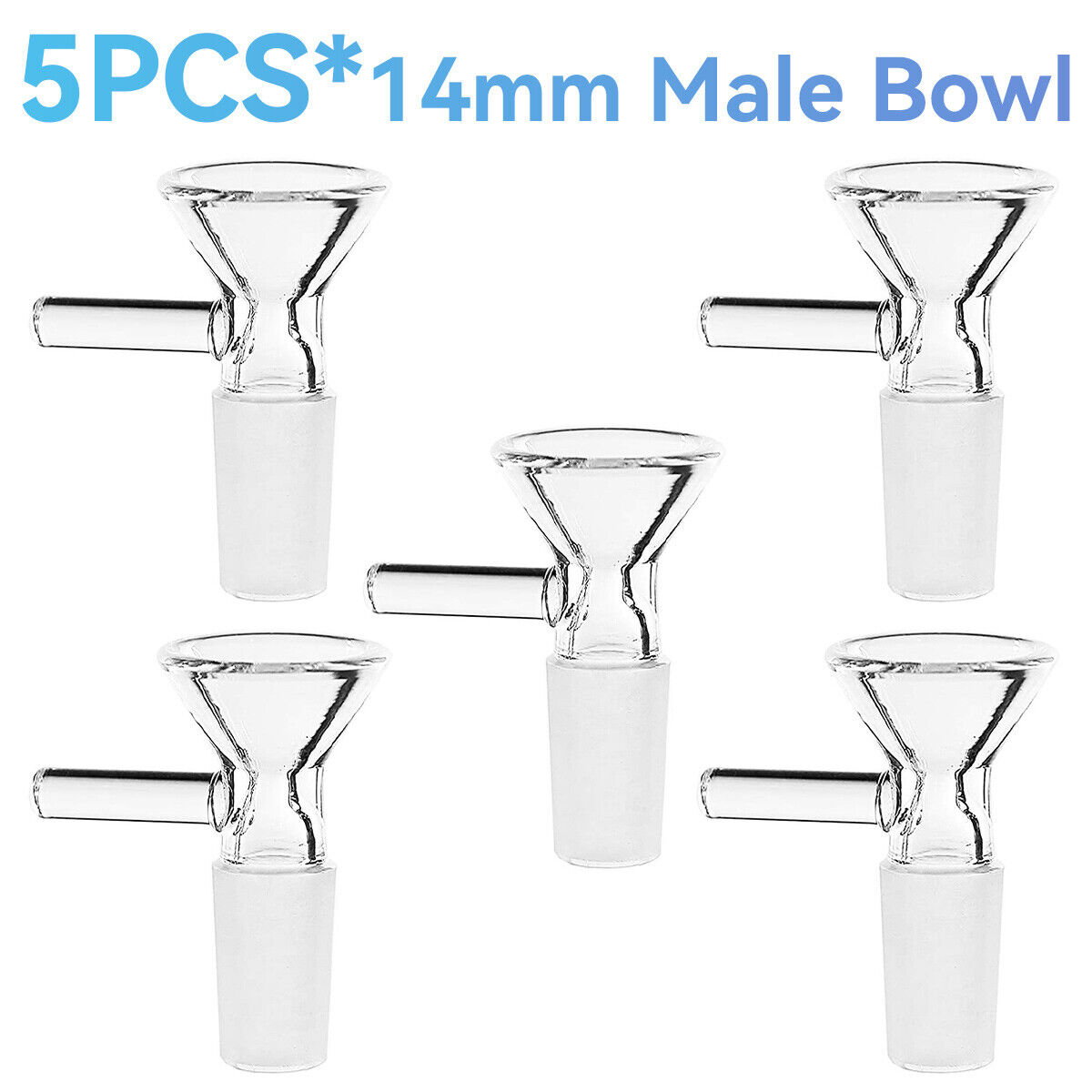 5pc 14MM Male Glass Bowl For Water Pipe Hookah Bong Replacement Head US Shipping