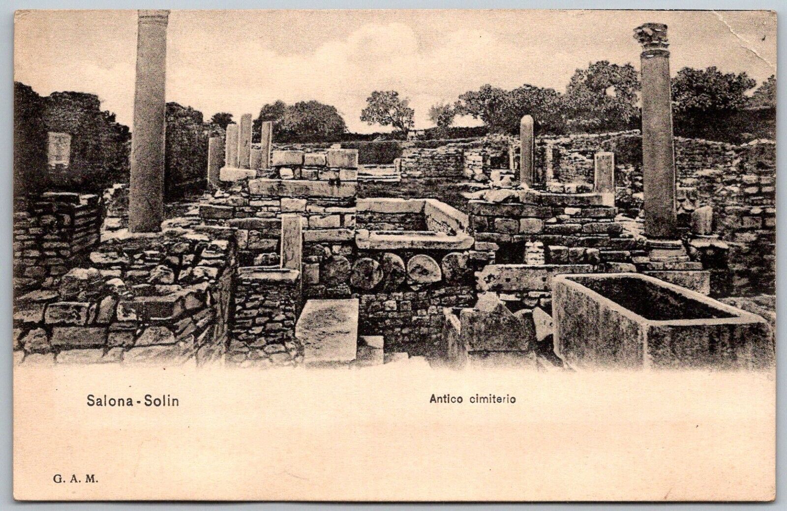 Salona Dalmatia Croatia c1910 Postcard Antique Cemetery