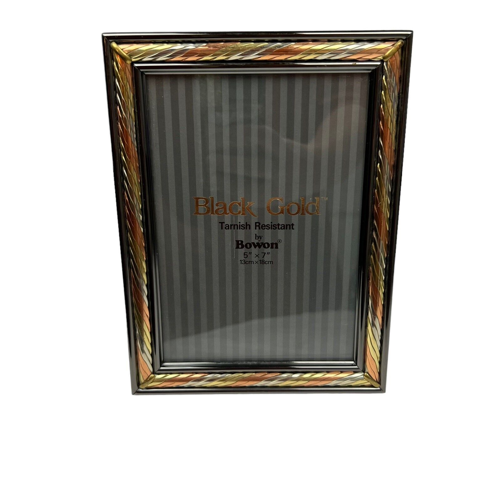 BOWON Solid BLACK GOLD 5” x  7”Polished  Tarnish Resistant Picture Frame Rose