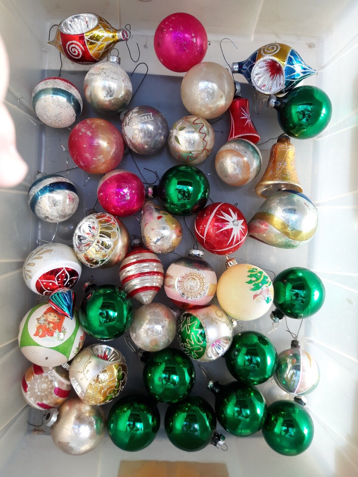 Vintage Christmas Glass Ornaments 1960's & up. see pics Mercury German Holiday