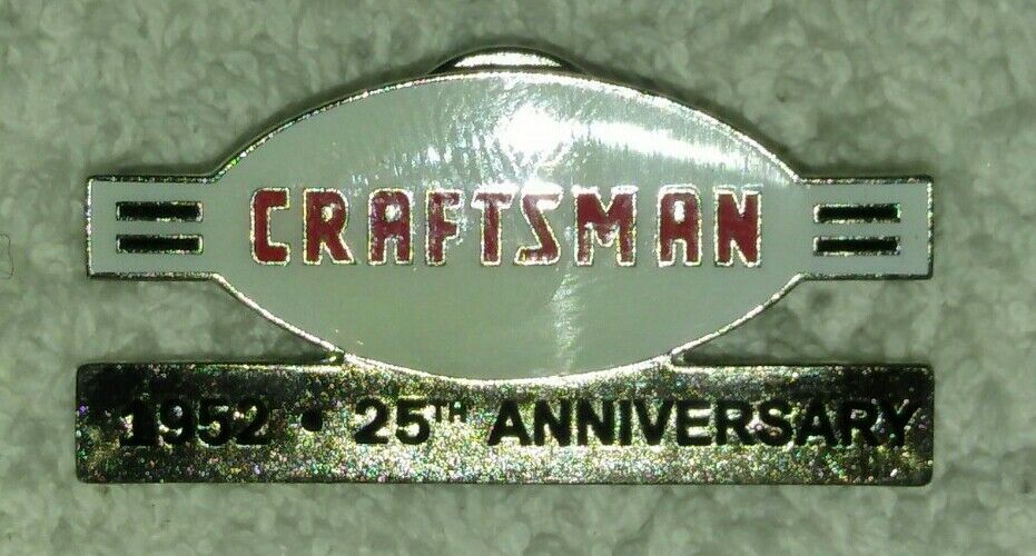 Vintage Craftsman 25th Anniversary Employee Advertising Lapel Hat Pin Tools 