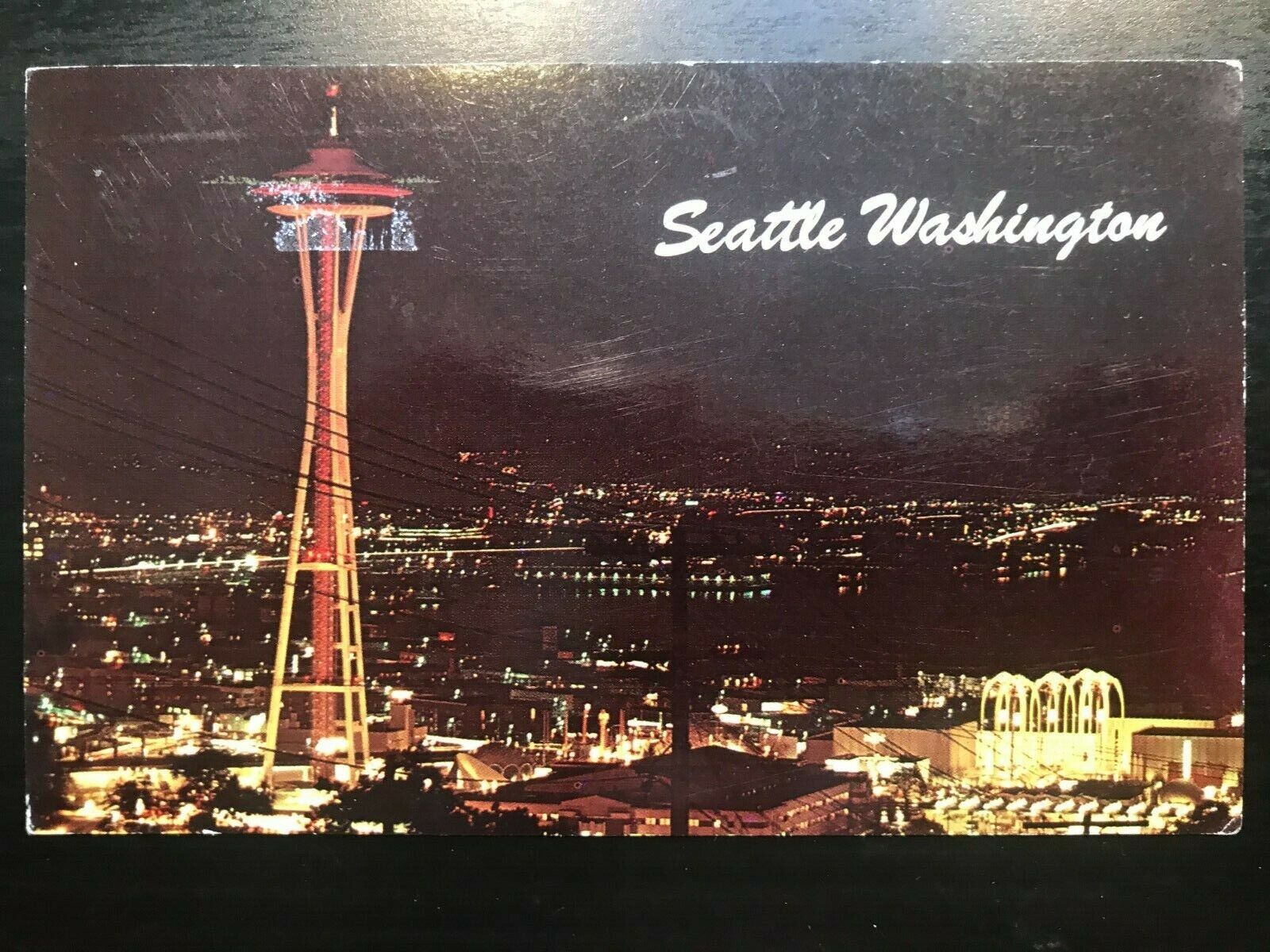 Vintage Postcard 1967 Night Scene from Queen Anne Hill Seattle Washington 