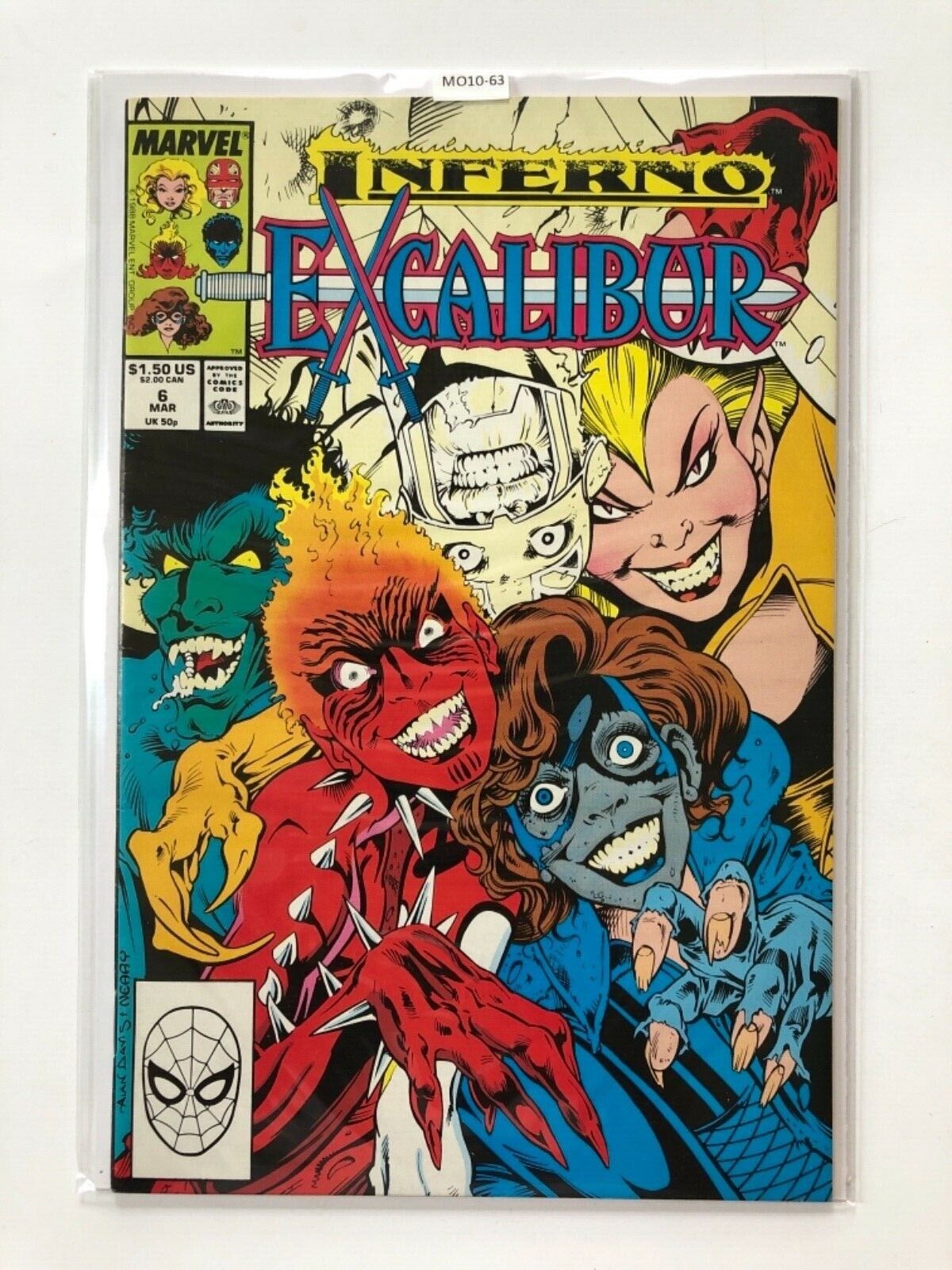Excalibur #6 Inferno High Grade Marvel Comic Book 1989 MO10-63