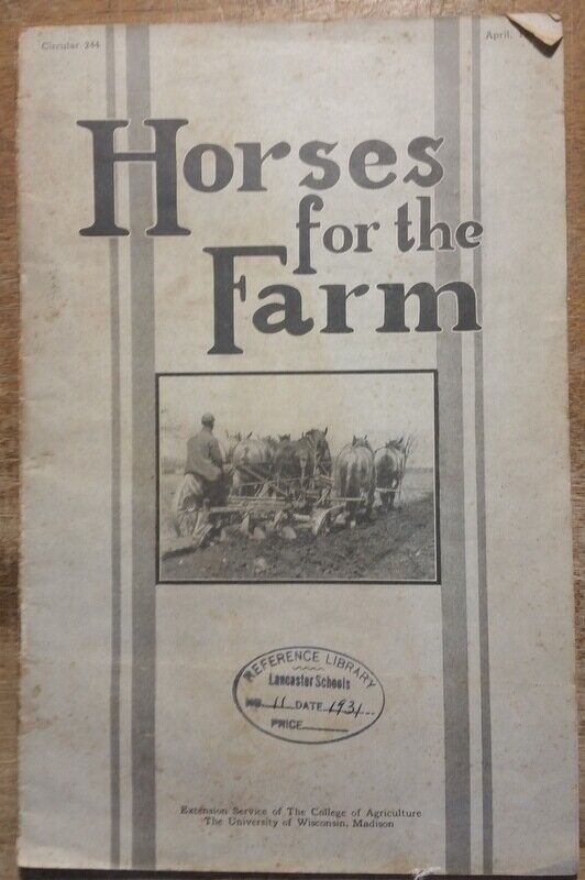 1931 Horses for the Farm College Agriculture Draft Horse Team Hitching Diagrams