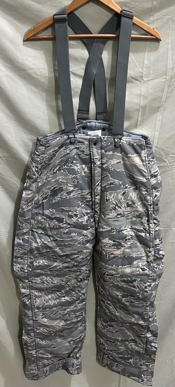 ABU Camo Insulated Trousers Mens Small Cold Weather Pants + Suspenders USAF USGI