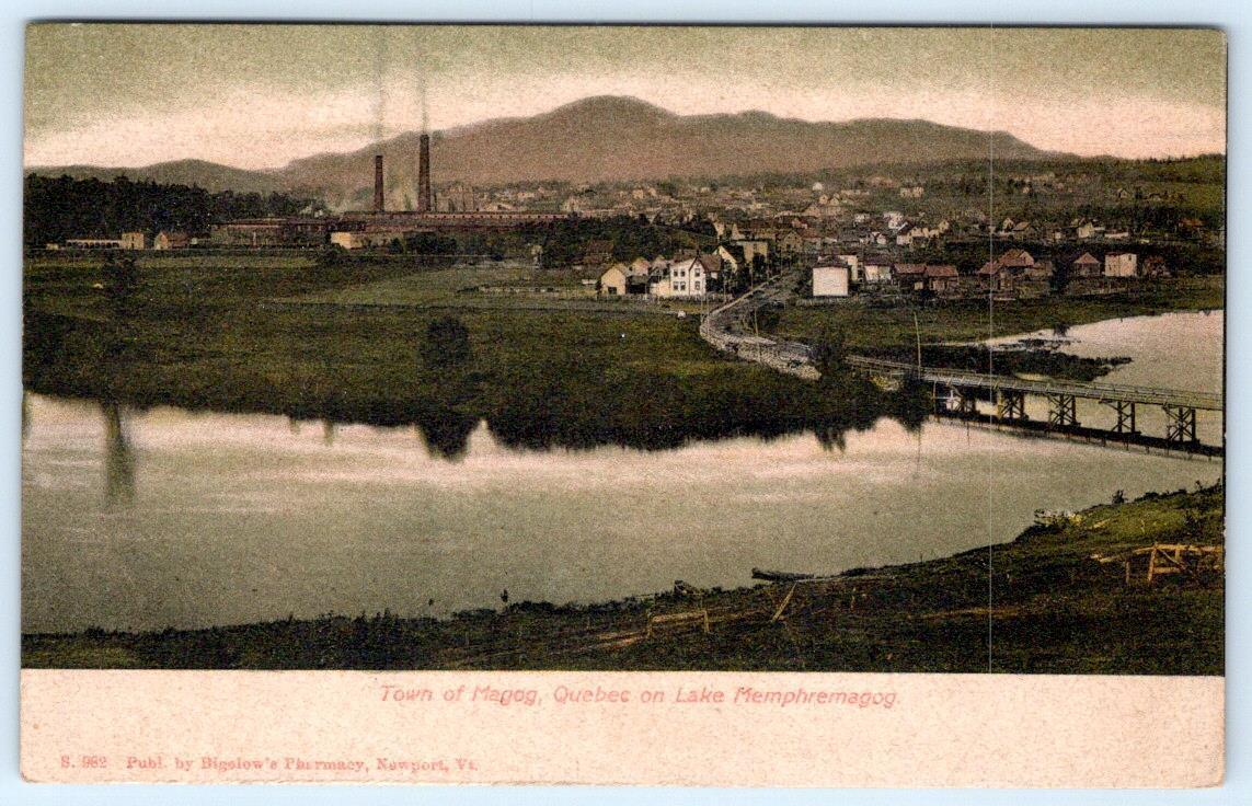 Pre-1906 TOWN OF MAGOG QUEBEC ON LAKE MEMPHREMAGOG*PUBL BY BIGELOW'S PHARMACY VT