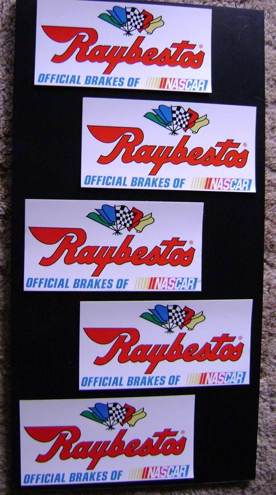 (Lot of 5) Vintage Raybestos racing sticker decals (1990\'s stock)