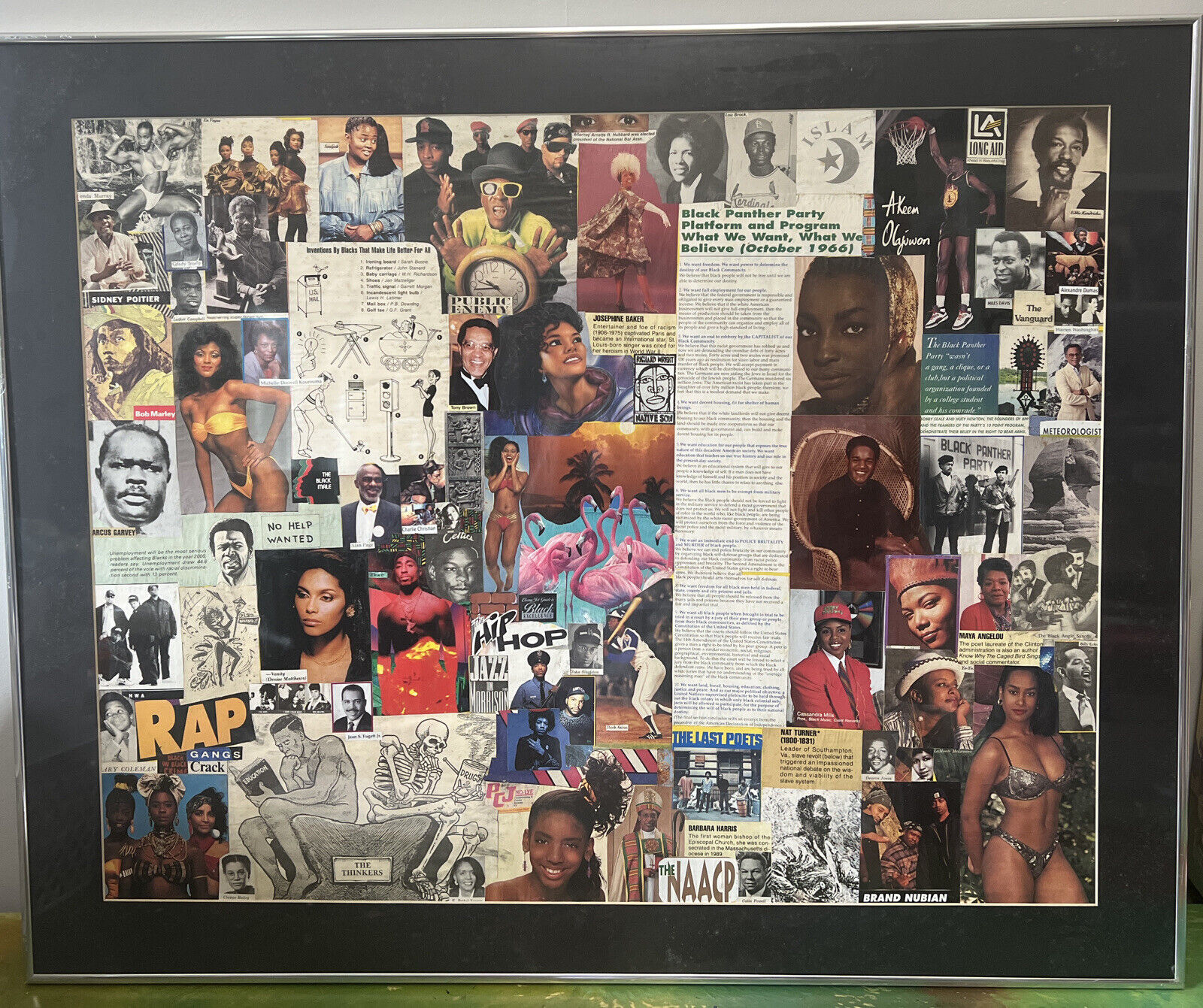 VINTAGE AFRICAN AMERICAN FINE ART COLLAGE 80s 90s History Black Power Hip Hop