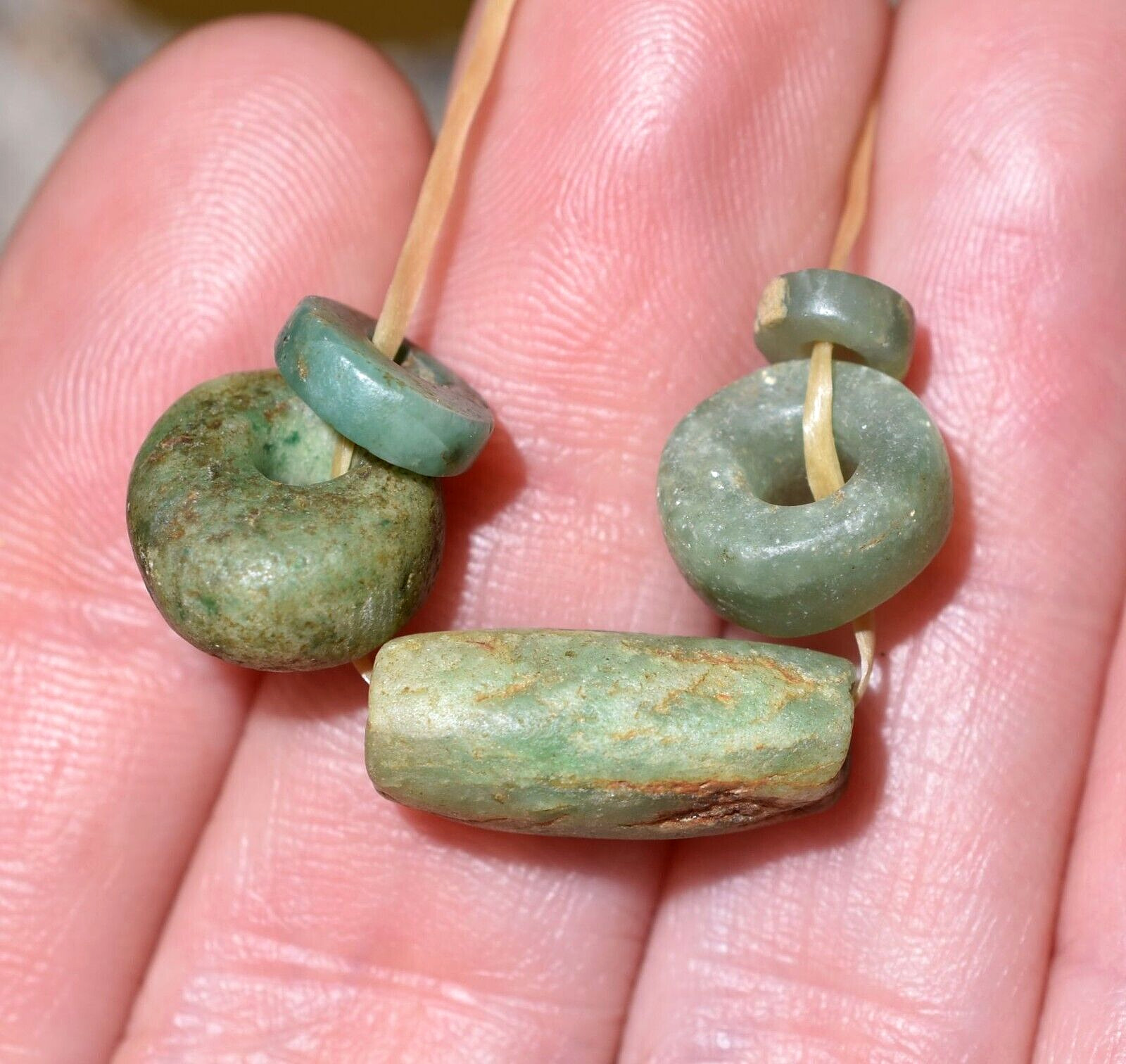 Ancient Excavated Serpentine Stone Dig Beads Found Nigeria, African Trade