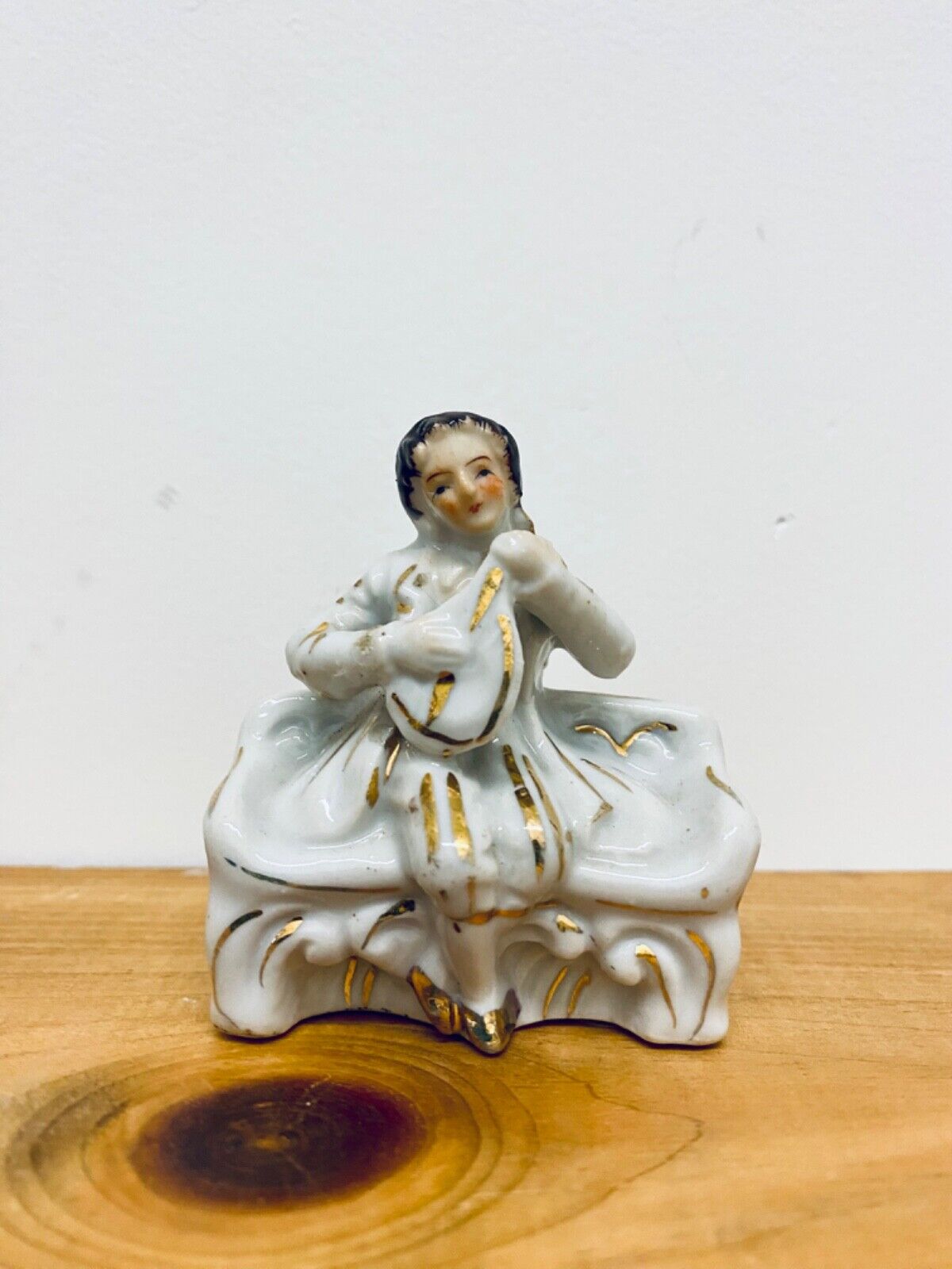 victorian porcelain figurine prince gold leaf made in Japan