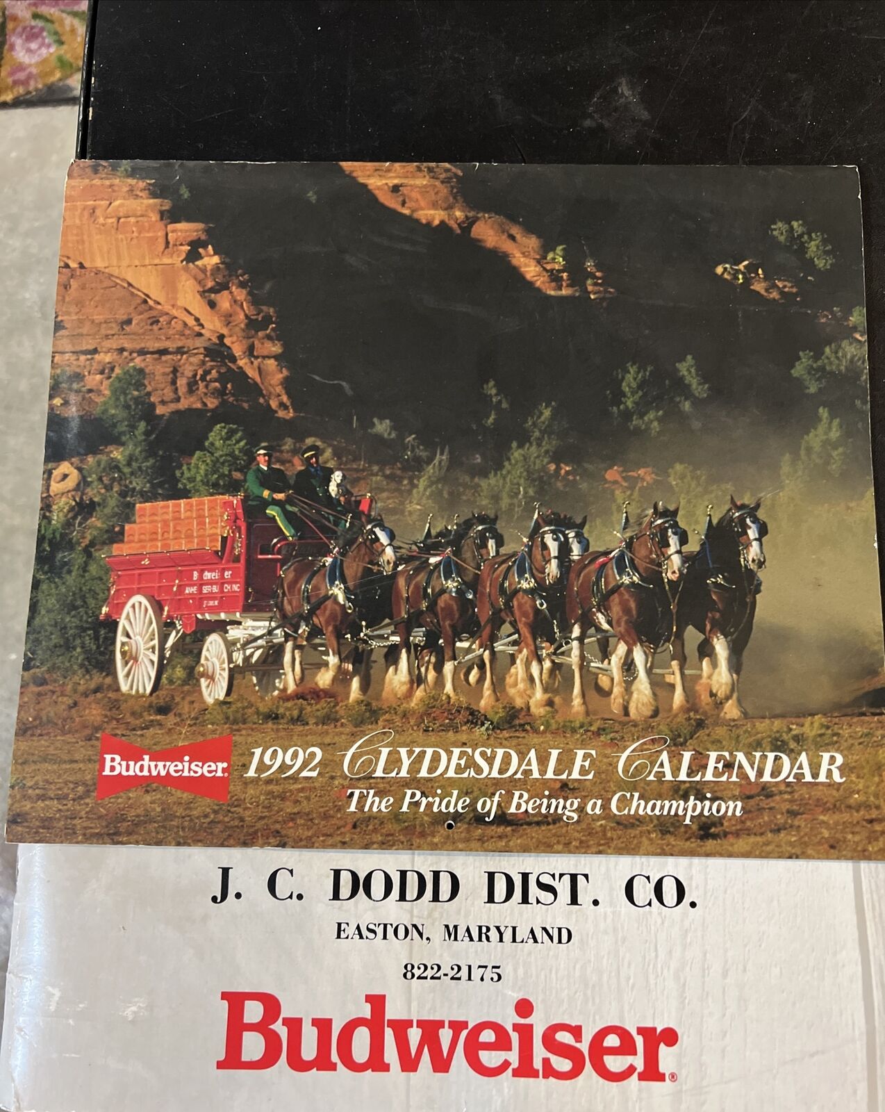 1992 Budweiser Clydesdales Calendar, Anheuser-Busch, Beer, Horses, # 026-315