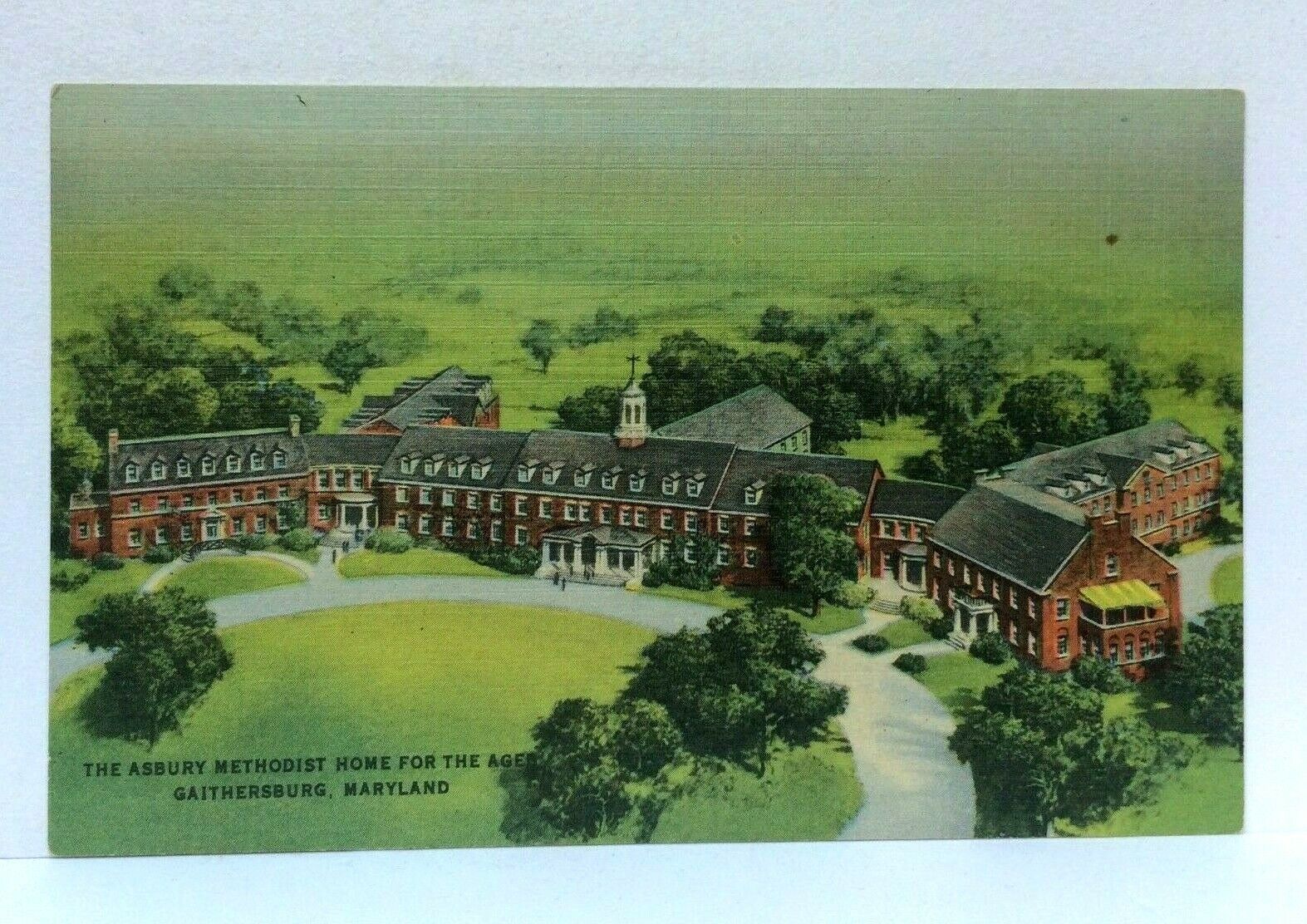 Gaithersburg Maryland MD Asbury Methodist Home For Aged Linen Vintage Postcard