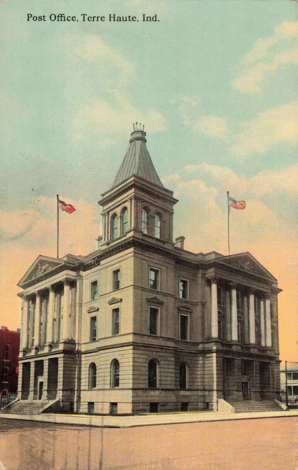Post Office Terre Haute Indiana IN 1912 Postcard