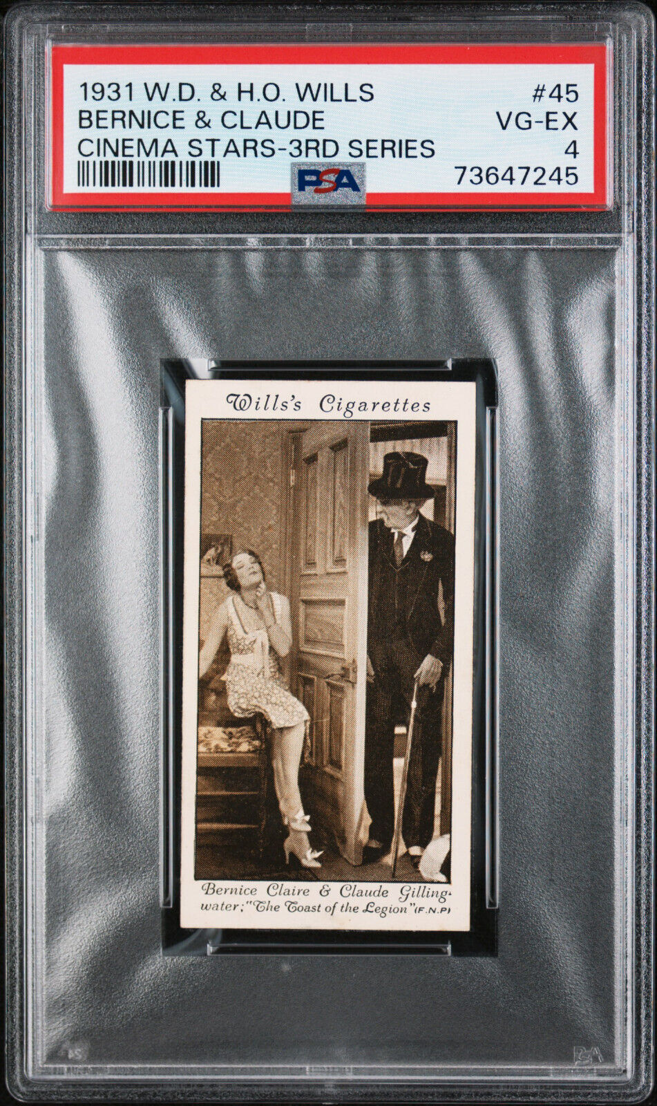 1931 Wills Tobacco Card #45 Bernice and Claude Cinema Stars Graded PSA 4