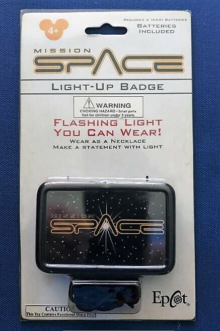 Disney Epcot Mission SPACE Light-Up Badge Lanyard, Pin or Clip on Really Cool