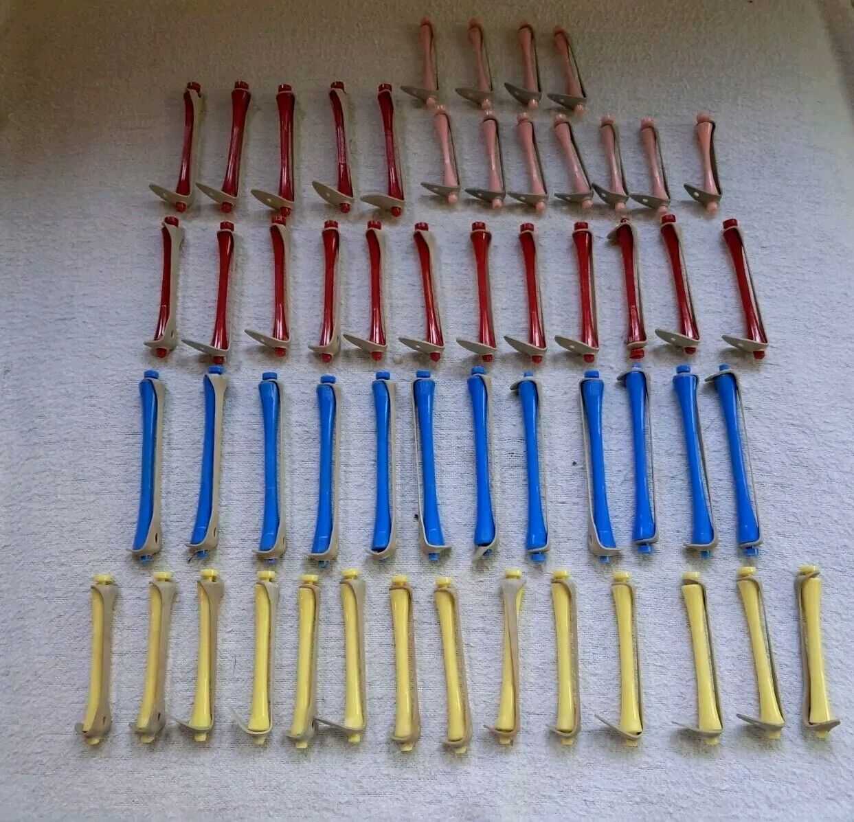 Lot Of 54 Vintage Perm Rod Curlers With Elastic Rubber Strap PERMANENT ROLLER