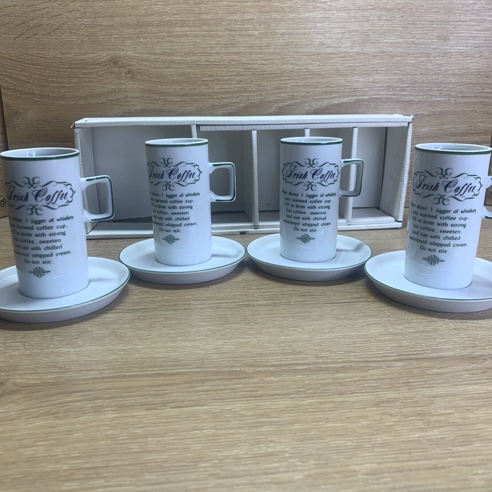 Irish Coffee Mugs Saucers Irish Coffee Recipe 1960s Set Japan 8 Pieces