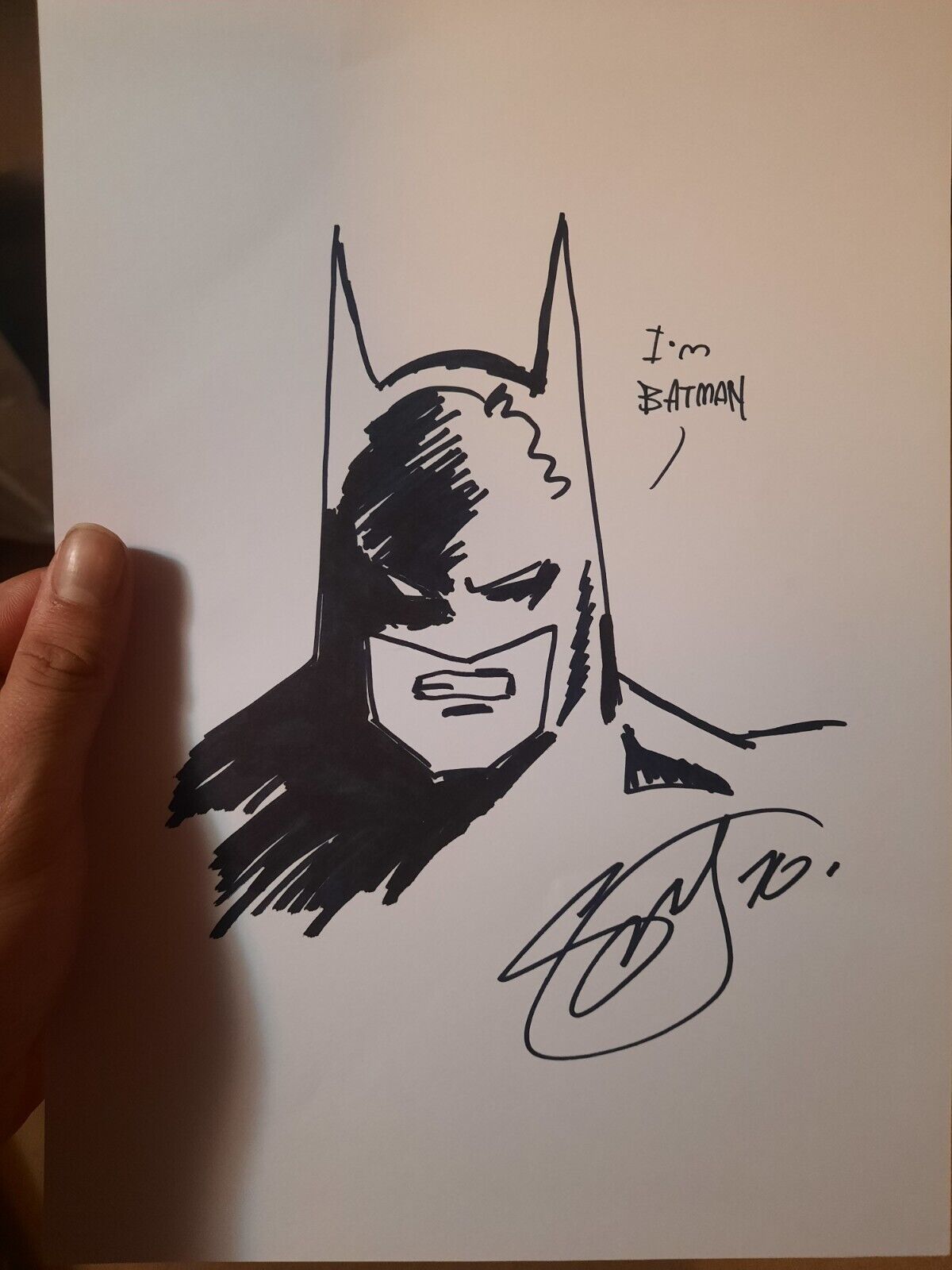 Batman Original Art Sketch Signed No Coa