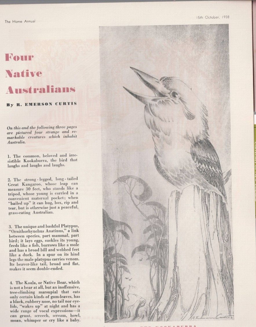 MEMORABILIA , 1938 ,FOUR NATIVE AUSTRALIANS by R EMERSON CURTIS , illus