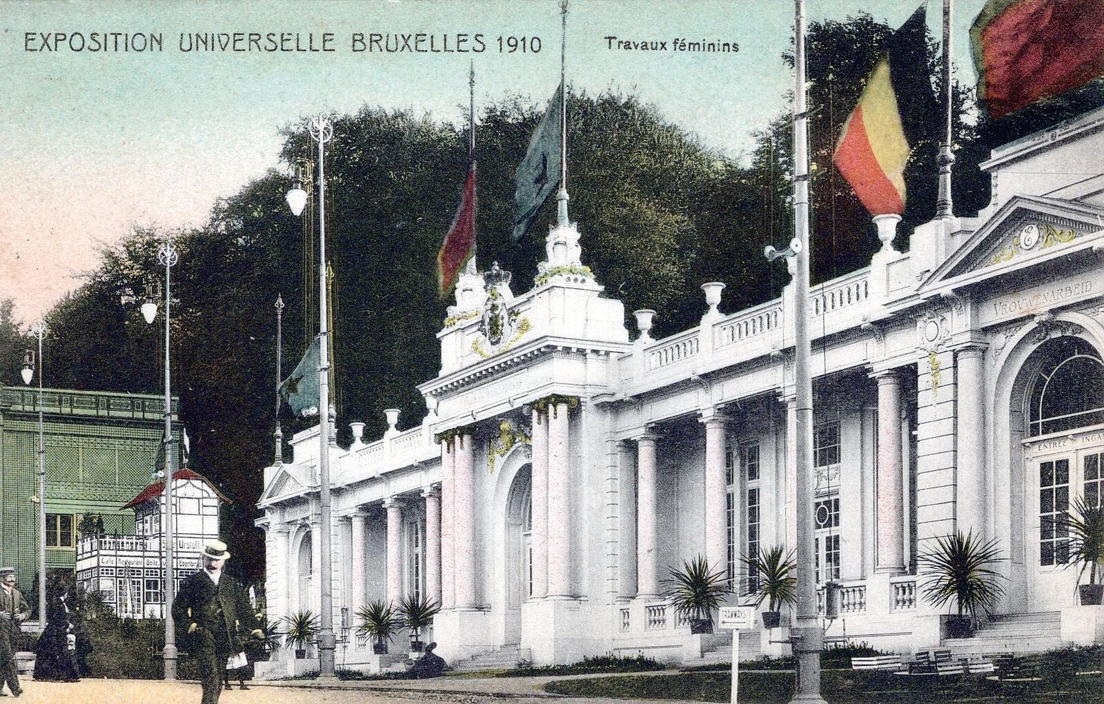 1910 Exposition Universelle Bruxelles Travaux Feminins Postcard