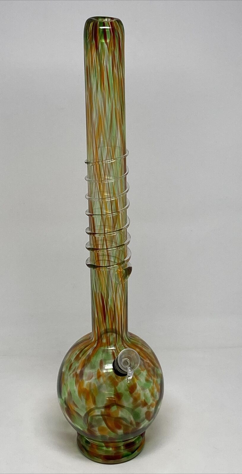 Vintage 19 In Thick Soft Glass Tobacco Water Pipe Bong W/ Stem & Bowl 