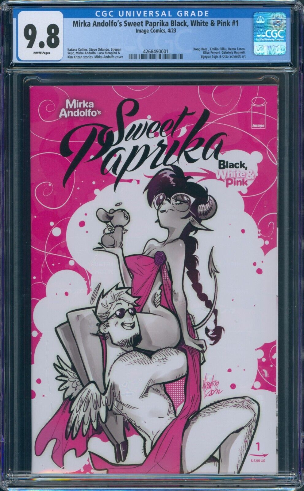Mirka Andolfo\'s Sweet Paprika Black White & Pink #1 CGC 9.8 Cover A Image 2023