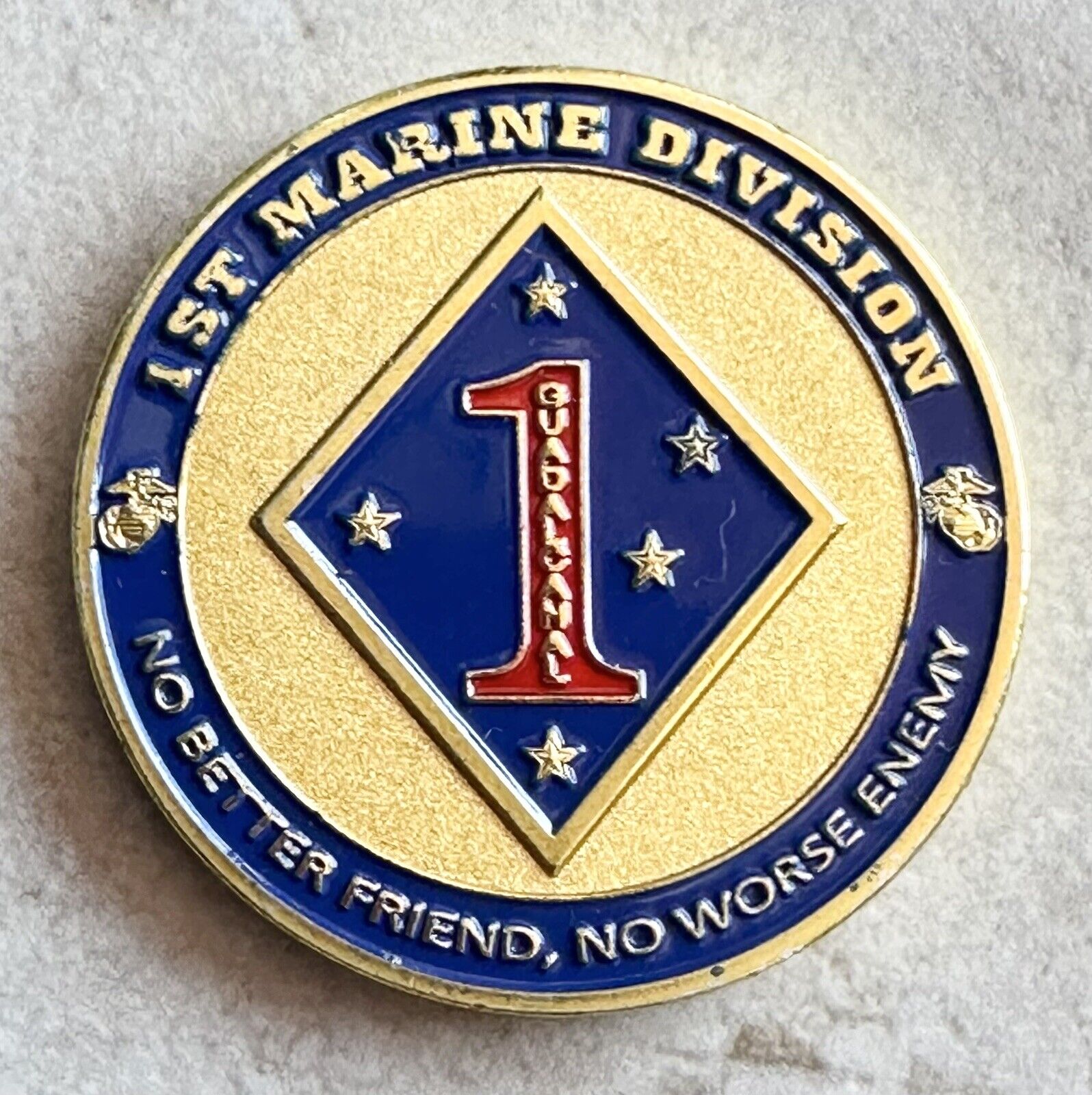 US MARINE CORPS - 1st MARINE DIVISION Challenge Coin