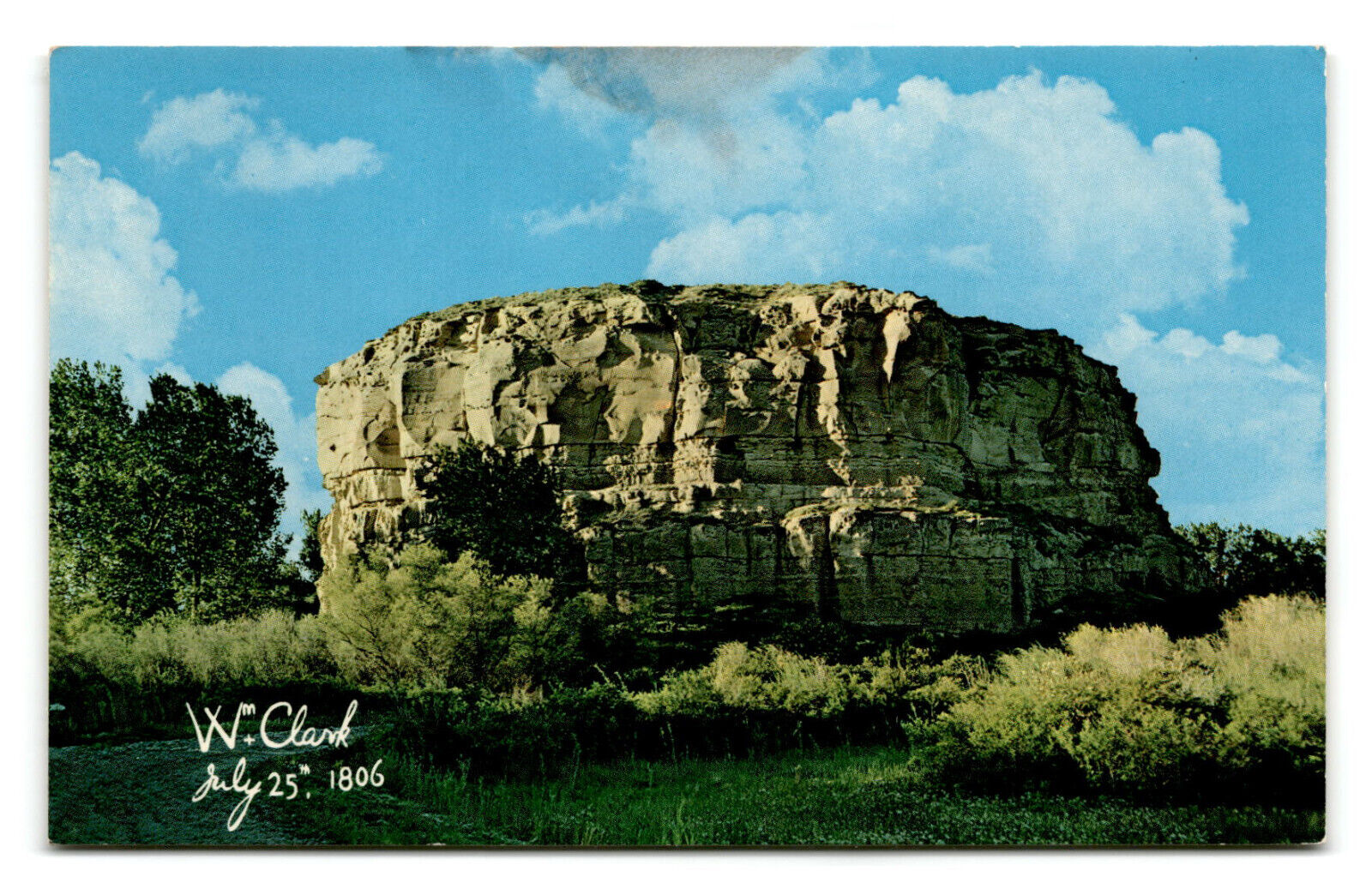 Postcard - Pompey's Pillar - Lewis & Clark National Landmark - Capt. Clark 