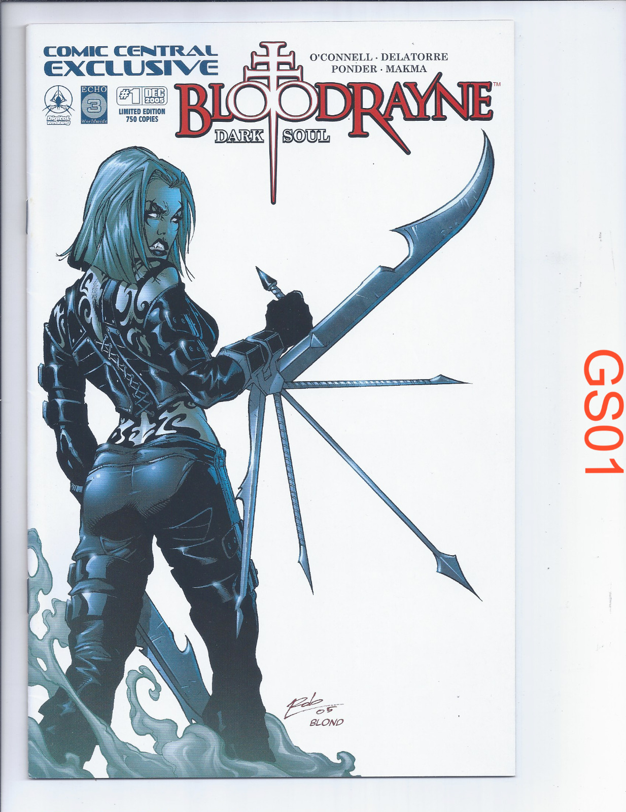 Bloodrayne Dark Soul Comic Central variant ltd 750 2005 Digital Webbing VF/NM