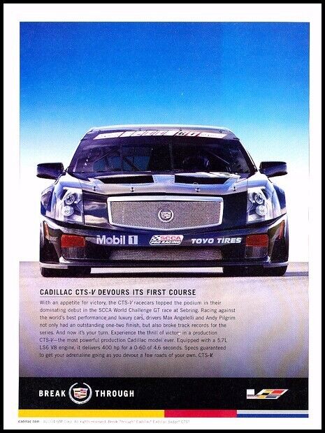 2004 2005 Cadillac CTS-V Race Original Advertisement Print Art Car Ad J850