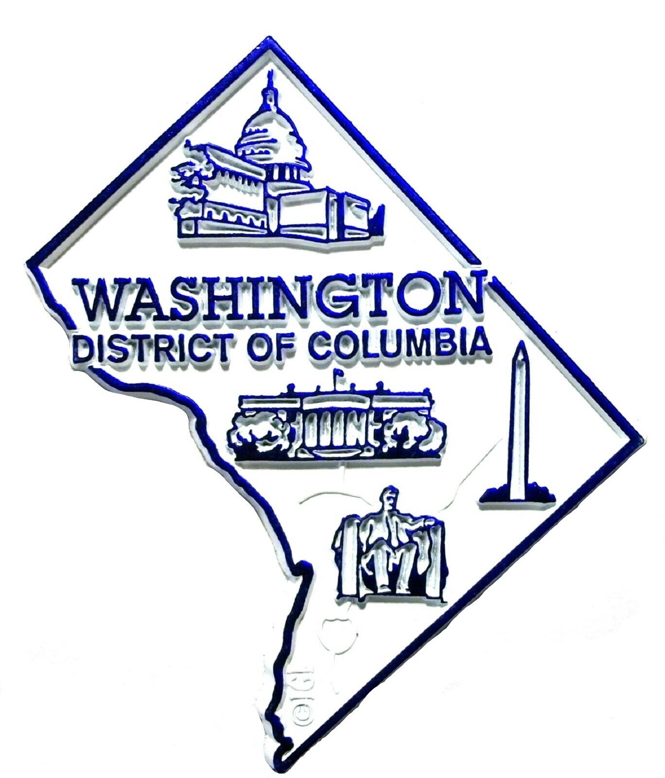 Washington D.C. District of Columbia Map Fridge Magnet