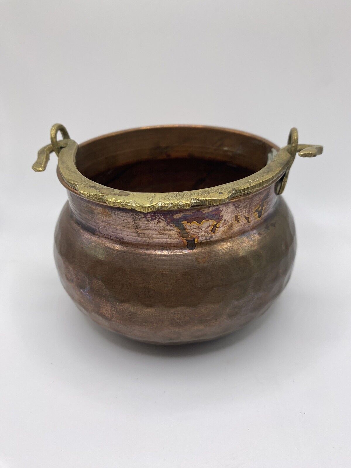 Vintage Turkish Copper Pot With Brass Handle 4\