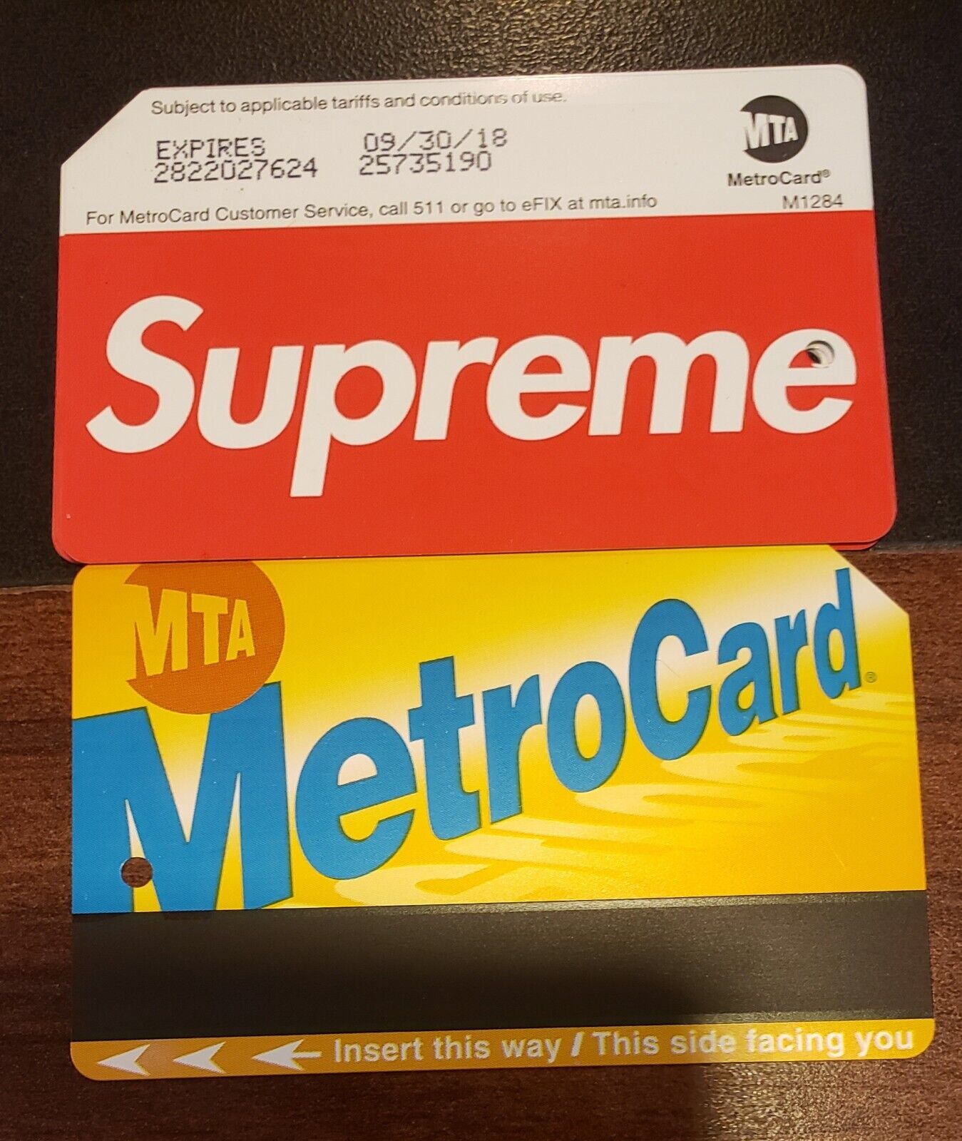 Mint un-used Supreme Metro Card NYC Subway New York City Metrocard