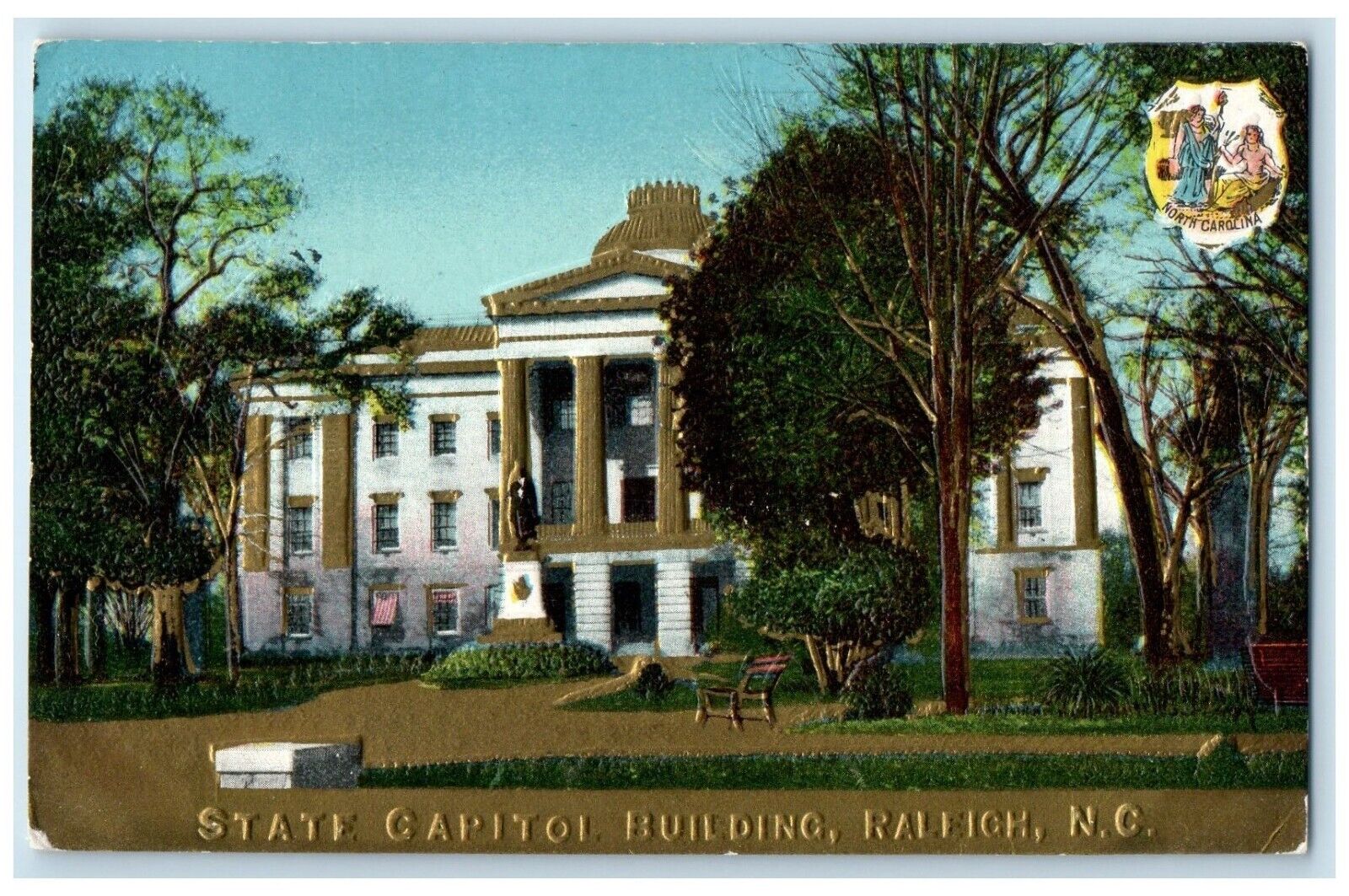 c1910\'s State Capitol Building Raleigh North Carolina NC Embossed Postcard