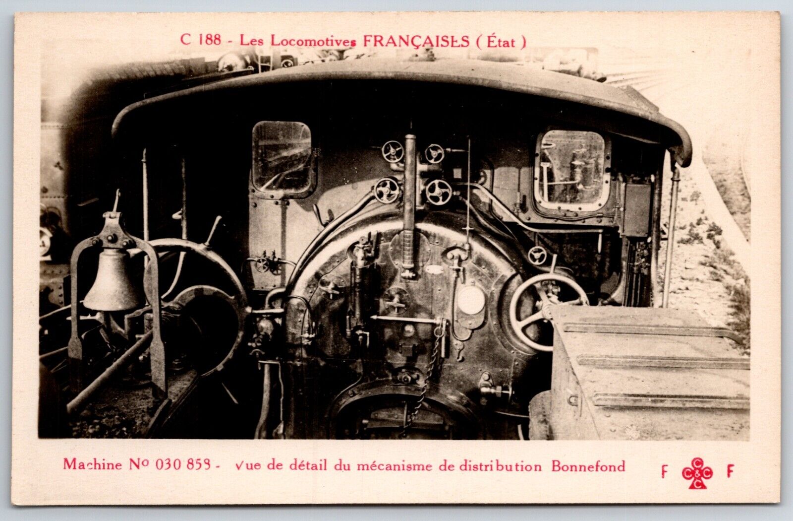 French Railroad RPPC* Postcard Machine 030-858 C 188 c1910 F. Fleury