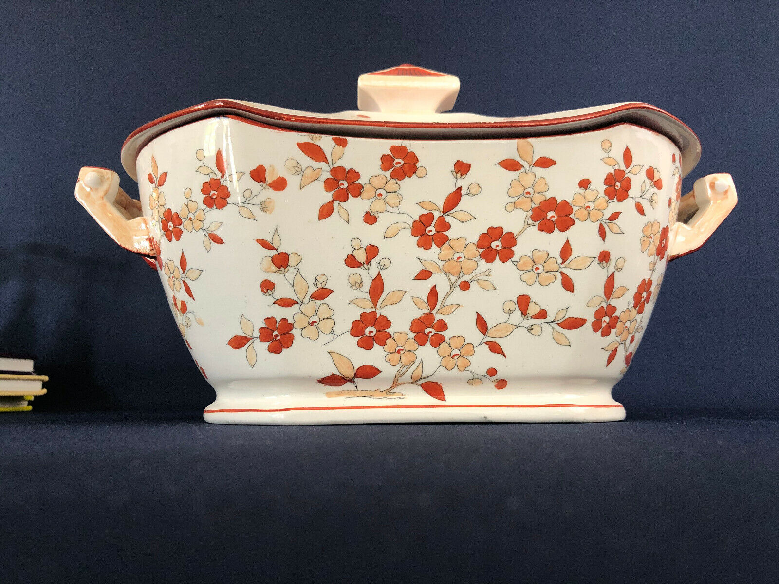 Antique Victorian ceramic or porcelain soup tureen Asian Inspired 1860s 1870s